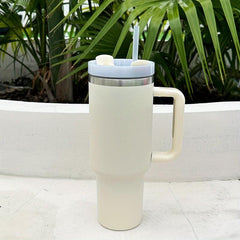 40oz Stainless Steel Tumbler Double Wall Lid & Handle Heavy Duty Water Cup
