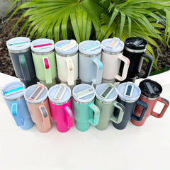 40oz Stainless Steel Tumbler Double Wall Lid & Handle Heavy Duty Water Cup