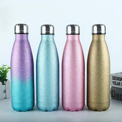 Glitter Vacuum Flask Stainless Steel Insulated Water Bottle