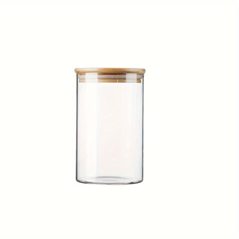 Set of 4 Glass Jars with Airtight Bamboo Lids