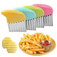 Crinkle Cutter Wavy Chopper Stainless Steel Blade Kitchen Tool