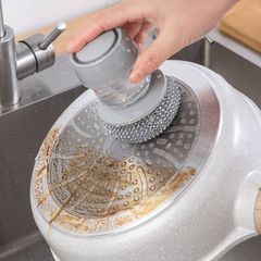 Kitchen Soap Dispensing Brush with Holder for Dishes and Countertops