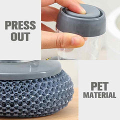 Kitchen Soap Dispensing Brush with Holder for Dishes and Countertops