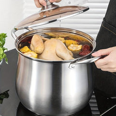 Stainless Steel 22cm Large Stockpot Soup Pot Kitchen Utensils