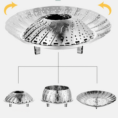 1pc Stainless Steel Steamer Rack Retractable Plate Household Food Steamer Basket