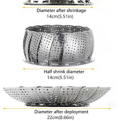 1pc Stainless Steel Steamer Rack Retractable Plate Household Food Steamer Basket
