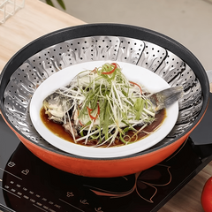 1pc Stainless Steel Steamer Rack Retractable Plate Household Food Steamer Basket