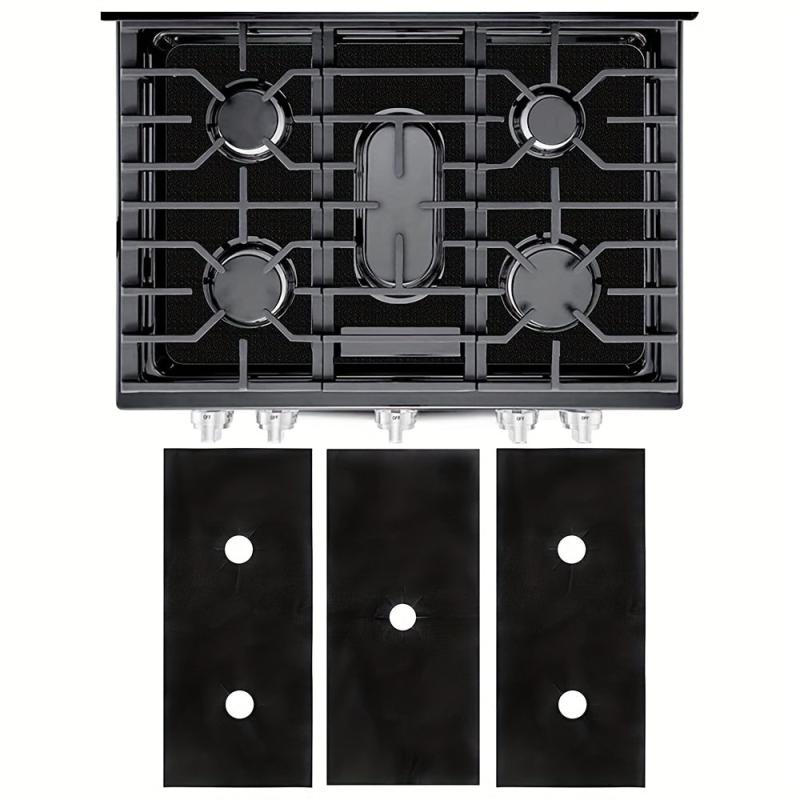 3pcs Gas Range Stove Protector Liners Heat Resistant Cover Reusable Burner Cover