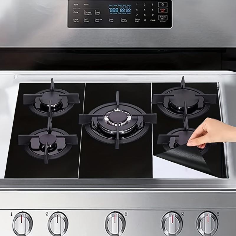 3pcs Gas Range Stove Protector Liners Heat Resistant Cover Reusable Burner Cover