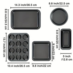 Nonstick Bakeware Set: Round Square Cake Pan Muffin Loaf Roast Baking Sheets
