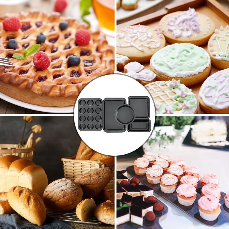 Nonstick Bakeware Set: Round Square Cake Pan Muffin Loaf Roast Baking Sheets
