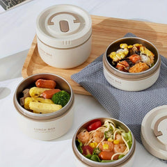 Stainless Steel Lunch Box Insulated Bento Storage Box Sealed Divider 600ml
