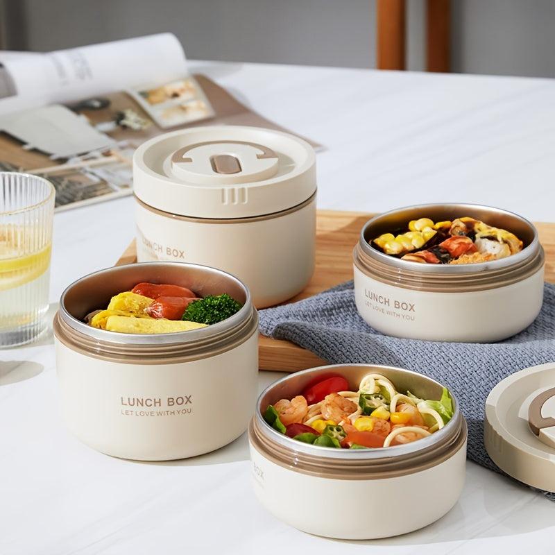 Stainless Steel Lunch Box Insulated Bento Storage Box Sealed Divider 600ml