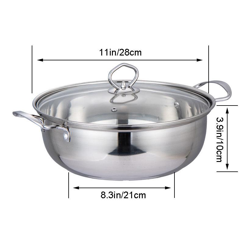 1pc Stockpot With Glass Lid 27 Stainless Steel Cooking Pot