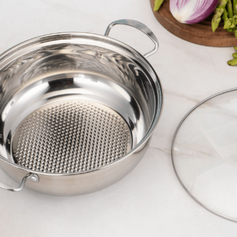 1pc Stockpot With Glass Lid 27 Stainless Steel Cooking Pot