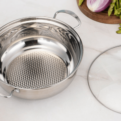 1pc Stockpot With Glass Lid 27 Stainless Steel Cooking Pot