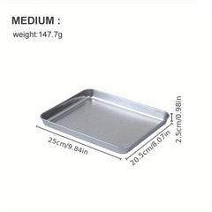 Stainless Steel Mesh Oven Tray Rectangular Barbecue Pan Drain Rack