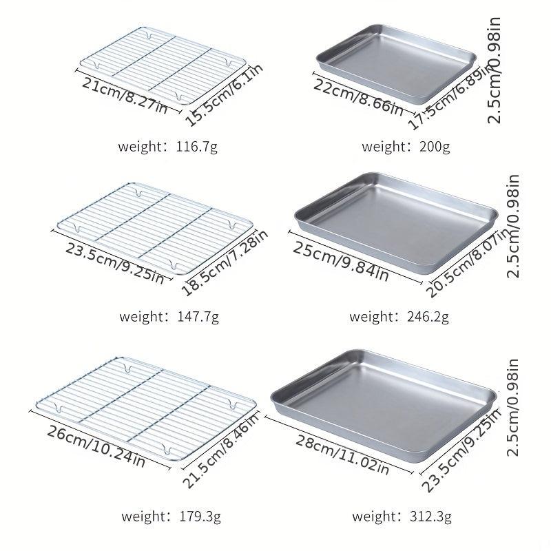 Stainless Steel Mesh Oven Tray Rectangular Barbecue Pan Drain Rack