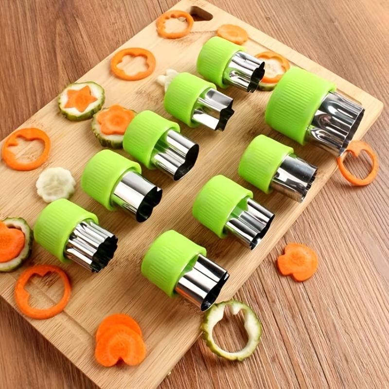 9pcs Stainless Steel Veggie Cutters Flower Mold Kitchen Gadget
