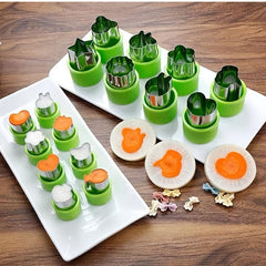 9pcs Stainless Steel Veggie Cutters Flower Mold Kitchen Gadget