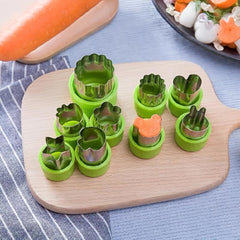 9pcs Stainless Steel Veggie Cutters Flower Mold Kitchen Gadget