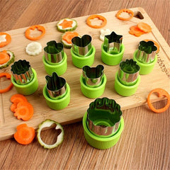 9pcs Stainless Steel Veggie Cutters Flower Mold Kitchen Gadget