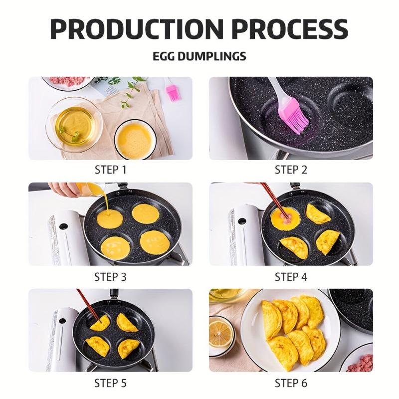 Non Stick Egg Frying Pan 4.7 Holes Round Pancake Pan Mini Pancakes