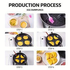 Non Stick Egg Frying Pan 4.7 Holes Round Pancake Pan Mini Pancakes