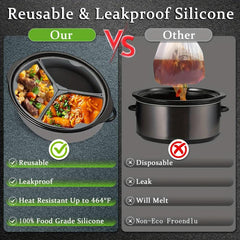 1pc Reusable Silicone Slow Cooker Liners 6 Quart Oval BPA Free
