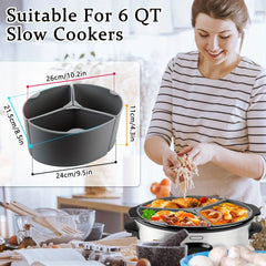 1pc Reusable Silicone Slow Cooker Liners 6 Quart Oval BPA Free