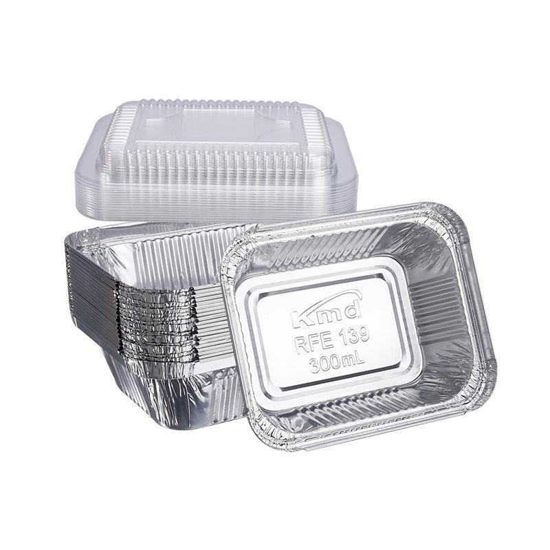 50pcs Disposable Aluminum Foil Pans Food Containers for Cooking Heating Storing