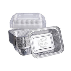 50pcs Disposable Aluminum Foil Pans Food Containers for Cooking Heating Storing