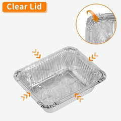 50pcs Disposable Aluminum Foil Pans Food Containers for Cooking Heating Storing