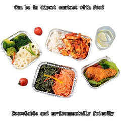 50pcs Disposable Aluminum Foil Pans Food Containers for Cooking Heating Storing