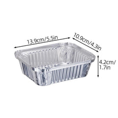 50pcs Disposable Aluminum Foil Pans Food Containers for Cooking Heating Storing