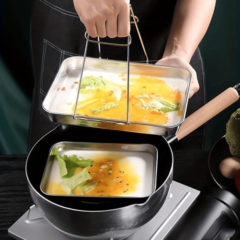 2pcs Stainless Steel Non Stick Baking Tray, Outdoor Picnic Kitchen Utensils