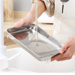 2pcs Stainless Steel Non Stick Baking Tray, Outdoor Picnic Kitchen Utensils
