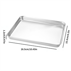 2pcs Stainless Steel Non Stick Baking Tray, Outdoor Picnic Kitchen Utensils