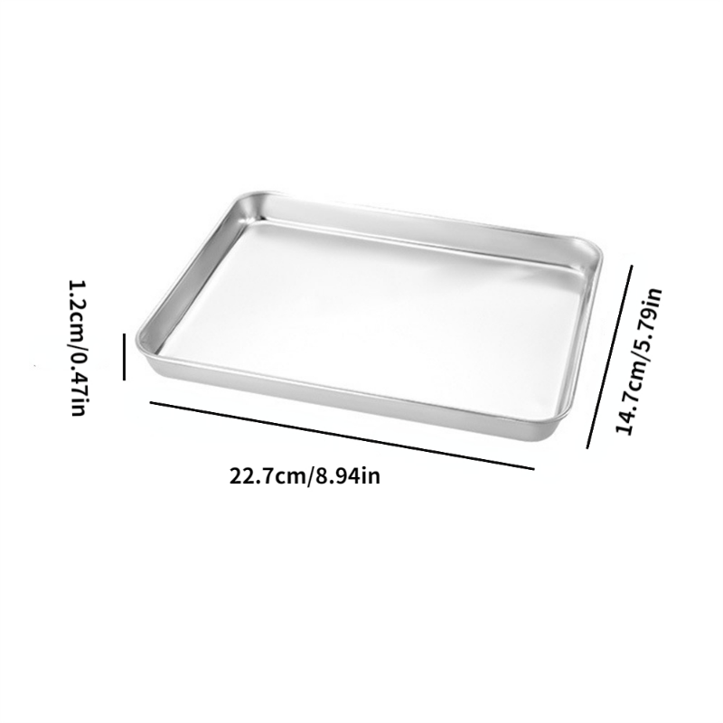 2pcs Stainless Steel Non Stick Baking Tray, Outdoor Picnic Kitchen Utensils