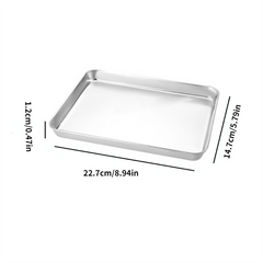 2pcs Stainless Steel Non Stick Baking Tray, Outdoor Picnic Kitchen Utensils