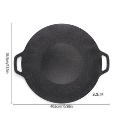 Round Cast Iron Grill Pan for Outdoor Camping and BBQ