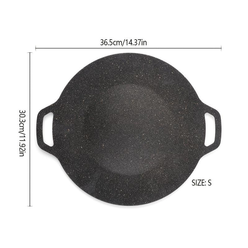Round Cast Iron Grill Pan for Outdoor Camping and BBQ