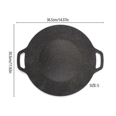 Round Cast Iron Grill Pan for Outdoor Camping and BBQ