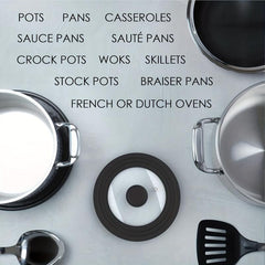 Universal Pot Lid Silicone Glass Fits 6-12 Inch 4mm Thick Vented Repla
