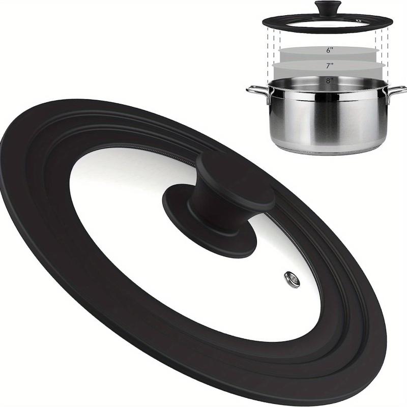 Universal Pot Lid Silicone Glass Fits 6-12 Inch 4mm Thick Vented Repla