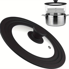 Universal Pot Lid Silicone Glass Fits 6-12 Inch 4mm Thick Vented Repla