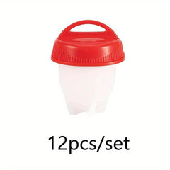 Silicone Egg Poacher Set - Non-Stick Mini Egg Cookers x12