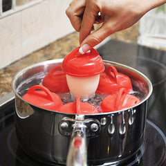 Silicone Egg Poacher Set - Non-Stick Mini Egg Cookers x12