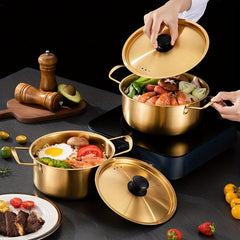 Ramen Noodle Pot With Lid 18cm Double Handle Cookware