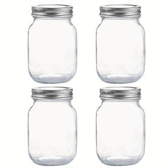 4pcs Mason Jars 16oz Glass Jars Candy Jars With Lids Food Storage
